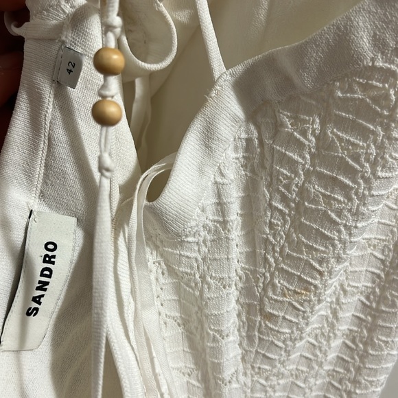 New Sandro knit White Embellished Dress 42 - Picture 10 of 10